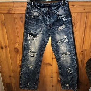 Black premium blue jeans
